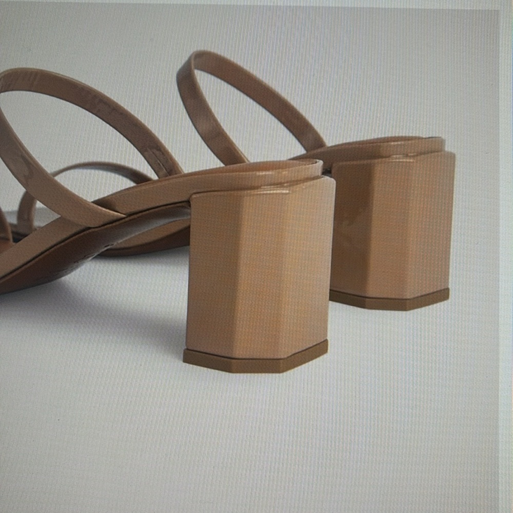 NWOB By Far Tanya Nude Patent Leather Sandal.  Size 10 - Picture 4 of 7